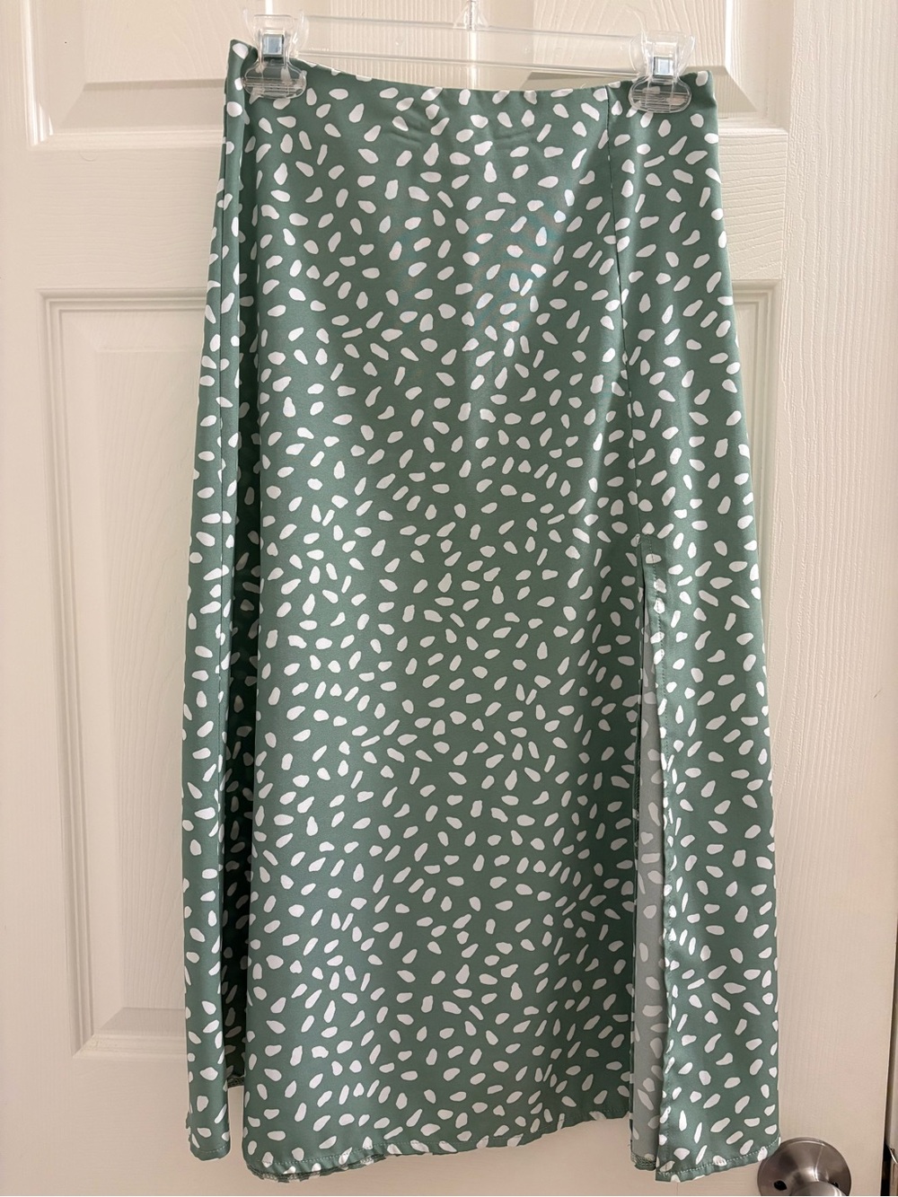 Sage Green Dot Maxi Skirt